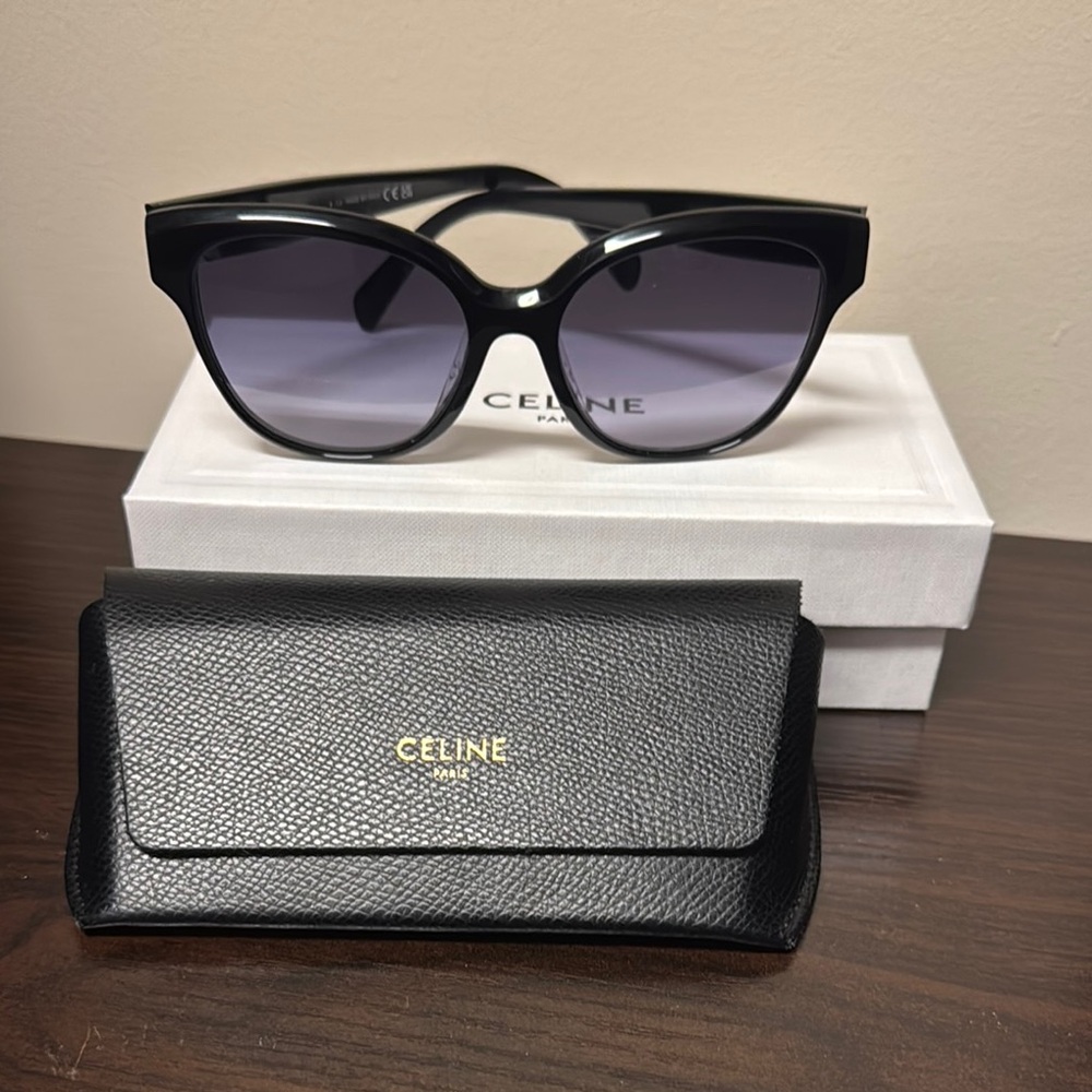 Celine Black Sunglasses with Gradient Gray Lenses